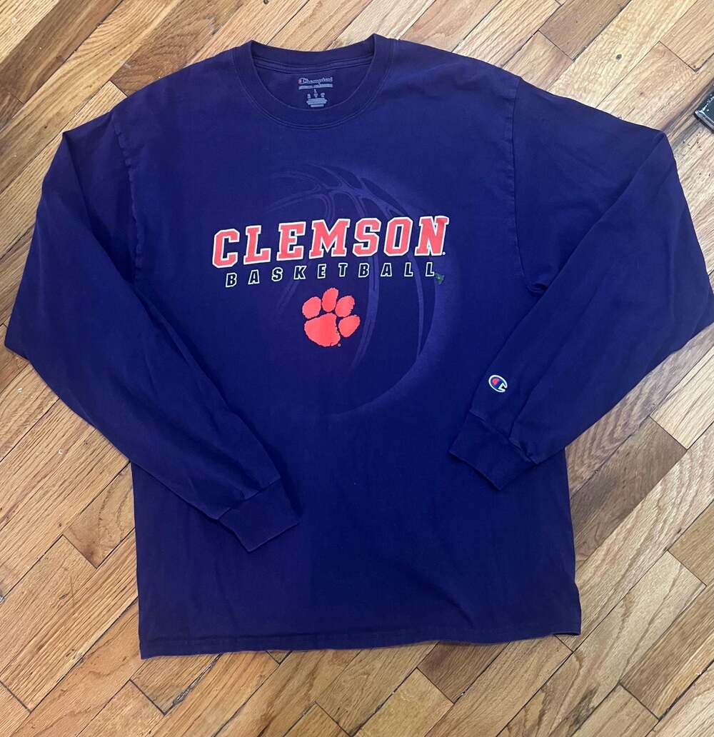 Champion Clemson Basketball Long Sleeve T-Shirt Size L